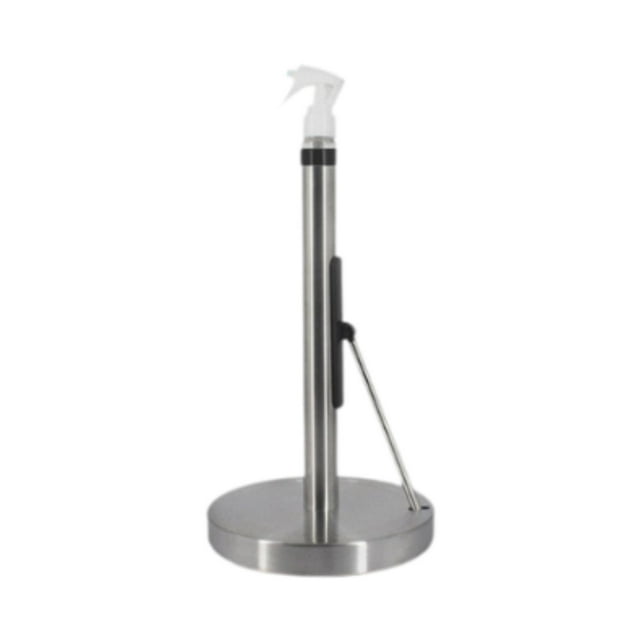 Soporte de toallas de cocina, dispensador de rollo de cocina de moda acero inoxidable con botella de spray soporte para toalla de servicio pesado para Base EVA plateada