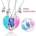 thumbnail image 1 of 3 Pcs/set Best Friends Dolphin Necklace Split Heart Puzzle Pendant Necklace For Women Girl, 1 of 4