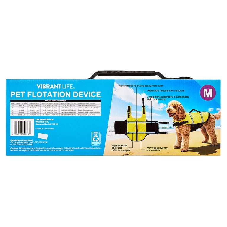 Vibrant Life High-Visibility Dog Floatation Device, Yellow, M