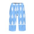 thumbnail image 4 of WTOBBY Women's Trendy Floral Design Elastic Waist Casual Bermuda Shorts with Side Pockets, Stylish and Versatile for Exercise or Social Events,Light Blue S, 4 of 4