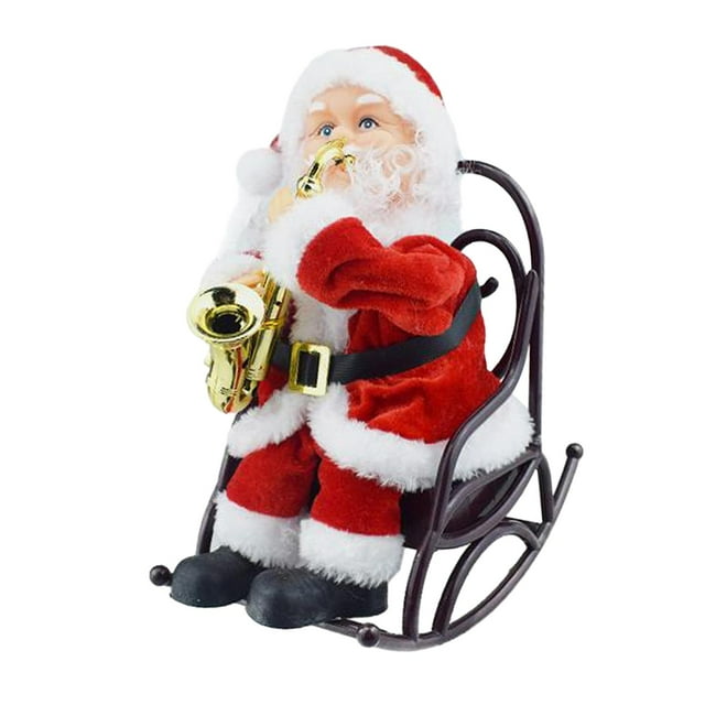Adornos navideños de Papá Noel para oficina, granja, vacaciones, adornos navideños para coche. saxofón