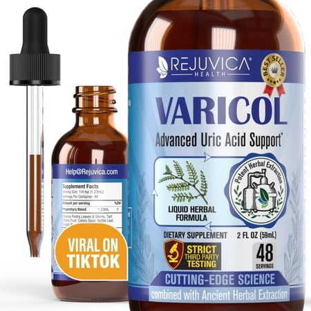 Rejuvica Health Varicol 2 fl oz - Uric Acid Support Supplement - Contains Chanca Piedra