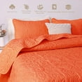 thumbnail image 2 of Whale Flotilla 2-Piece Twin Quilt Set, Soft Embossed Bedding Set, Lightweight Bedspread Coverlet with Damask Vintage Pattern, Reversible Bed Cover for All Seasons, Burnt Orange, 2 of 7
