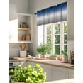thumbnail image 3 of Valance Curtains for Windows Blue Grey Ombre Kitchen Curtians Window Treatment Gradient Gradual Color Topper Curtain Rod Pocket Valances for Kitchen Bathroom Living Room 54x18in, 3 of 9