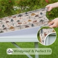 thumbnail image 6 of Beige Christmas Forest Animal Pattern Square Fitted Tablecloth with Elastic Edge,Square Table Cover,Washable Elastic Table Cover for Home Kitchen Party Decor 36"x36", 6 of 6