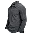 thumbnail image 4 of yillto Mens Golf Long Sleeve Shirt Classic Button Solid Color Collared Tshirt Fashion Casual Shirts, 4 of 7