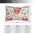 thumbnail image 2 of Wukai Christmas Cute Pigs Print Plush Throw Pillow Cover, Double-sided Pillow Protector without Pillow Core, with Hidden Zipper, Home Decorations-16"x24", 2 of 6