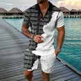 thumbnail image 4 of Fimkaul Mens Summer 2 Piece Outfits Short Sets 3D Suit Shorts Beach Tropical HawaiianSS Body Sports Shorts Suit Sports Suit Short Sleeve Tracksuits White 4XL, 4 of 4