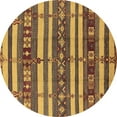 thumbnail image 1 of Ahgly Company Indoor Round Oriental Brown Industrial Area Rugs, 7' Round, 1 of 4