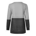 thumbnail image 5 of Royisotas Fall Women's Sweatshirts Color Block Tunic Long Sleeve Pullover Gray Casual Crewneck Half Zip No Hood Tops, 5 of 5