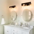 thumbnail image 7 of 3 Lights 18.5inch Bathroom Vanity Light Fixtures , Wooden Farmhouse Vanity Lights Rustic Bathroom Lights Over Mirror with Clear Glass Shade Black Industrial Wall Sconce, 7 of 7