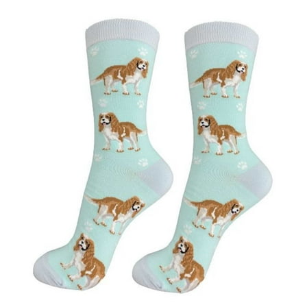 Happy Tails King Charles Cavalier Dog Lover Colored Socks - One Size Fits Most