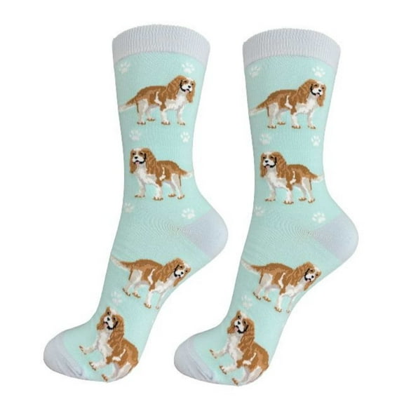 Happy Tails King Charles Cavalier Dog Lover Colored Socks - One Size Fits Most