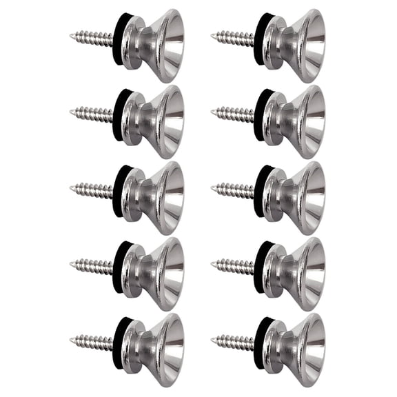 10Pcs Guitar Strap Locks Buttons with Mounting Screws and washers Metal Guitar Strap Buttons Lock Security Straplocks