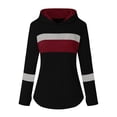 thumbnail image 5 of Womens Sweatshirts Hoodies Loose Fit Color Block Long Sleeve Thumb Hole Casual Hoody Stretchy Lightweight Longline Hooded Pullover Tops Basic Fall Sweatshirt Running Hoodie, 5 of 7