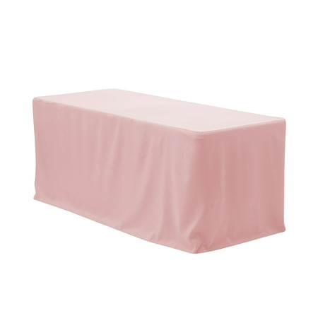 Your Chair Covers 8 Ft Fitted Polyester Tablecloth Rectangular Blush For Wedding Party Birthday Patio Etc