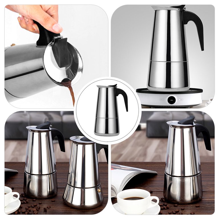 Coffee Maker Pot Stainless Steel Stovetop Percolator Espresso Tea Water  Classic Cafe Kettle Camping Electric Capable