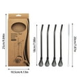 thumbnail image 3 of Tunhigl 5-Piece Reusable Stainless Steel Straw Spoon Set - 3-in-1 Filter, Sip & Stir Multitool for Coffee, Milk Tea, Juice & More with Cleaning Brush | Eco-Friendly Metal Drinking Spoon Straws Black, 3 of 6