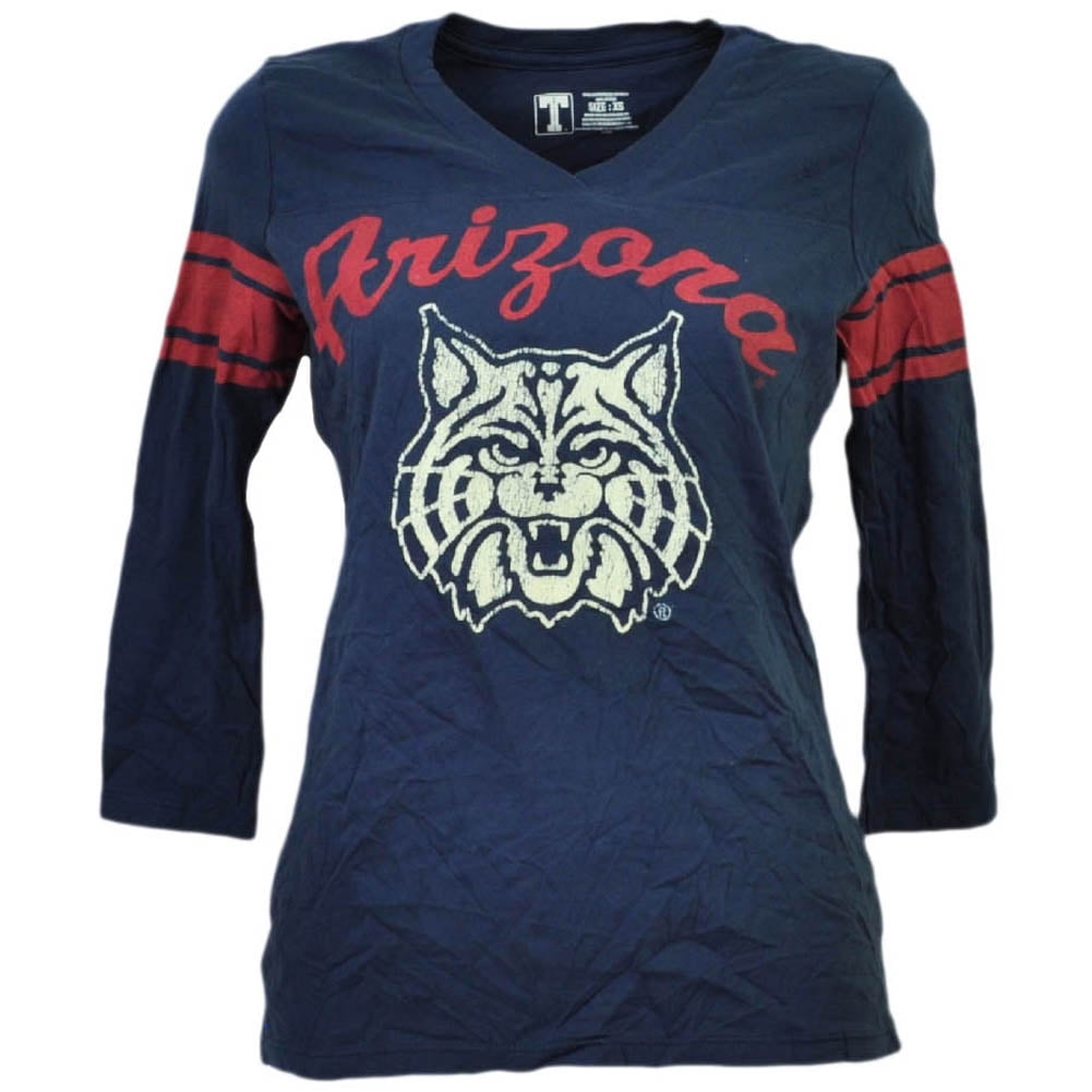 NCAA Arizona Wildcats Striped Long Sleeve Tshirt Womens Navy Blue Ladies XSmall by T University