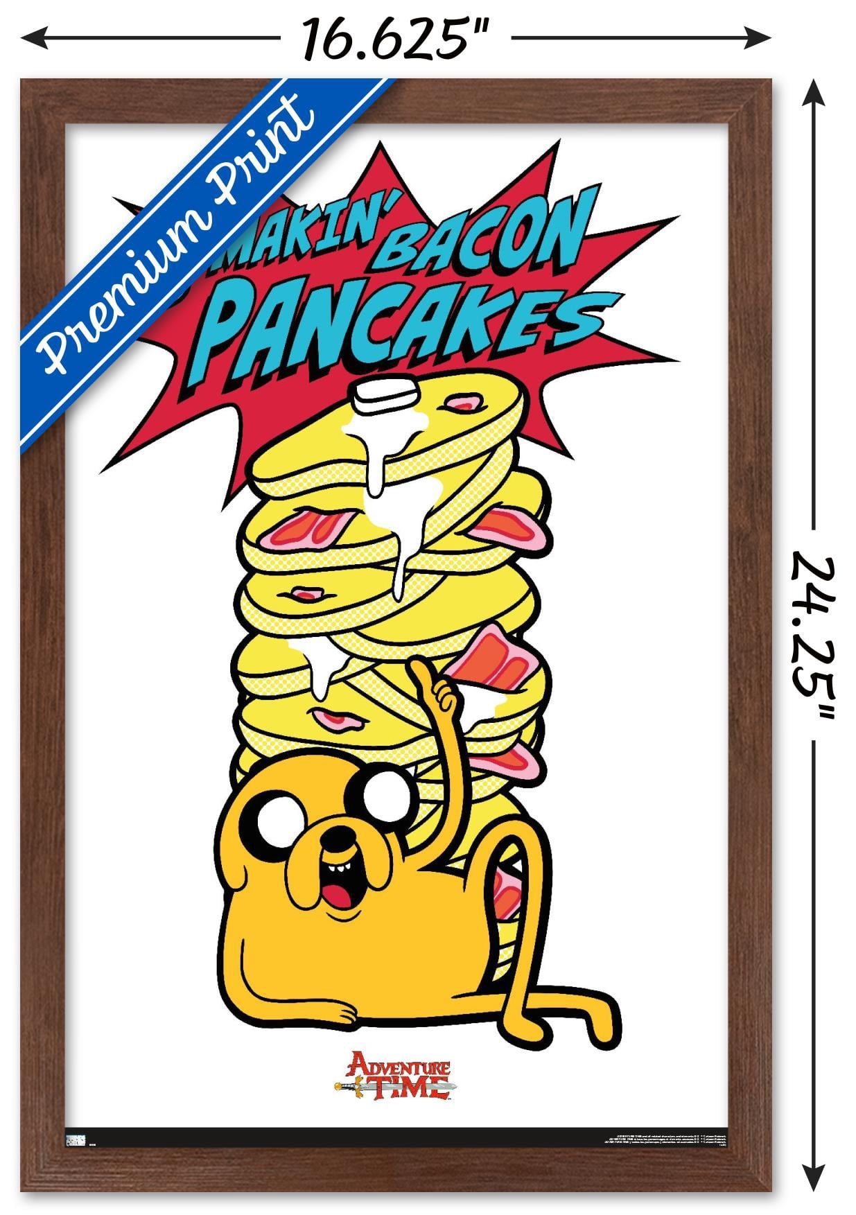 Adventure Time - Bacon Pancakes Wall Poster, 14.725" x 22.375", Framed
