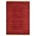 thumbnail image 1 of Unique Loom Tekke Over-Dyed Torkaman Area Rug 4' x 6' Rectangle Red/Black, 1 of 4