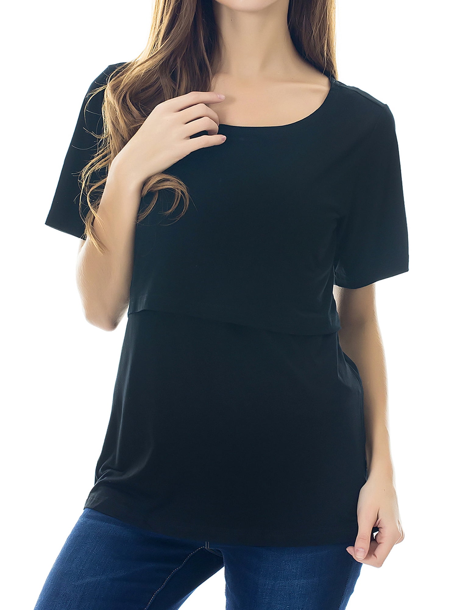 Women's Maternity Nursing Tops Clothes Breastfeeding T-Shirts 3-Pack