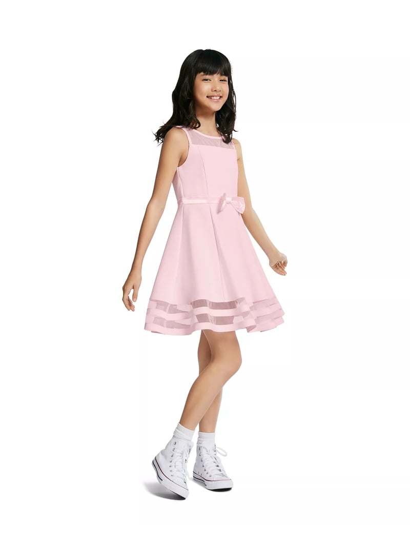 light pink calvin klein dress Calvin Klein Pink Ruffle V Back Flutter Sleeve Boat Neck Formal Sheath Dress 4