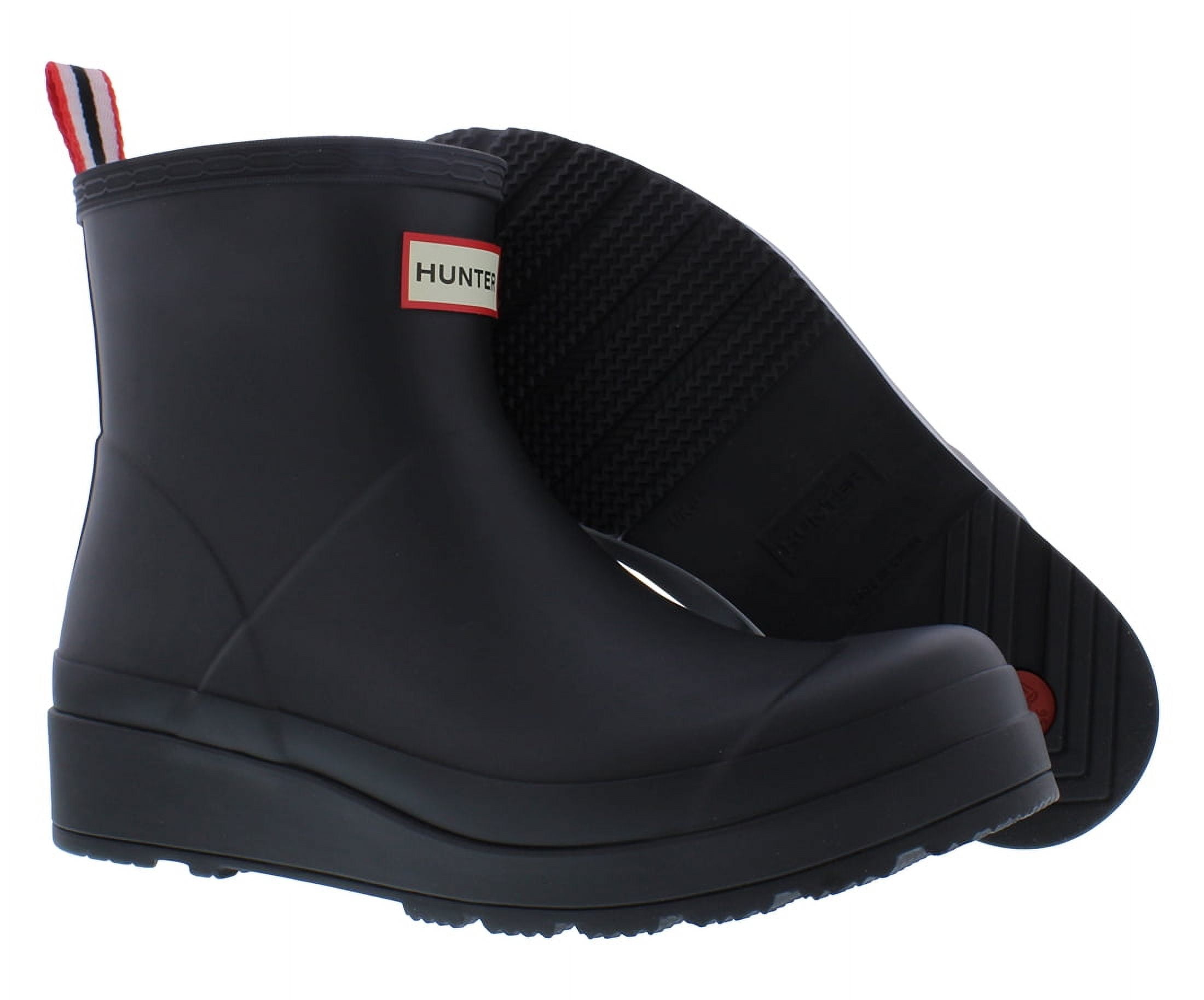 Hunter Play Short Boot Womens Shoes Size 9, Color: Black