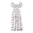 thumbnail image 2 of xiaxaixu Robe Parent-Enfant, Maman Fille Papillon Imprimé Cordon Amincissant Taille Haute Midi, 2 of 9