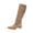 Khaki, variant on Women Mid-Calf Boots with Fashionable Buckle for Autumn Versatile Party Evening Wear