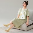 thumbnail image 1 of Camisones con estampado de algodón 100% para mujer, ropa de dormir coreana, suave, de manga corta, para el hogar, 1 of 5