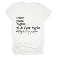 thumbnail image 3 of iTNHFP Womens Summer Clothes Women With Four Words Lettering Printed Right Shoulder Round Neck Short Sleeve T Shirt Top, 3 of 3