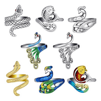 8-Piece Set of Adjustable Knitted Crochet Ring, Finger Guide Yarn Tension Ring for Knitting Rings