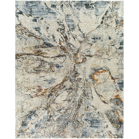 BoutiqueRugs Cardup Medium Pile Marble Area Area Rug - Teal, Rust, Mustard - 10' x 13'11"