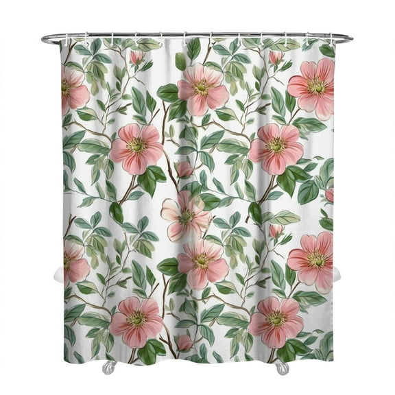 Waterproof Pioneer Shower Curtain 72x84 Inch Polyester Unique Cute Floral Shower Curtain for Bathroom Hotel Home Decor with 12 Plastic Hooks