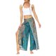 thumbnail image 2 of VISgogo Pantalones de pierna ancha de verano para mujer, pantalones sueltos sueltos de tiro medio con estampado bohemio con divisiones para yoga, playa, vacaciones VISgogo  moda, 2 of 8