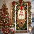 thumbnail image 1 of Christmas Door Cover Santa Claus Design, Festive Holiday Door Curtain, Durable Polyester Decor for Home Entrance, Wall, Table Party Decoration, Easy to Install for Christmas Party Decor 35 X 71 Inch, 1 of 7