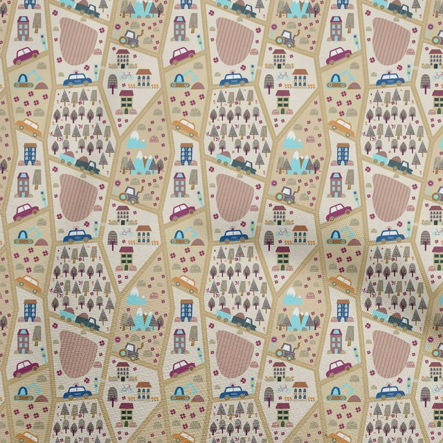 oneOone Georgette Viscose Beige Fabric Travel Sewing Craft Projects Fabric Prints By Yard 42 Inch Wide