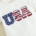 thumbnail image 5 of Staki Toddler Boy 4th of July Outfit Short Sleeve T-shirt Top Casual Shorts Boys Independence Day Outfits 6 12 18M White,6-12 Months, 5 of 7