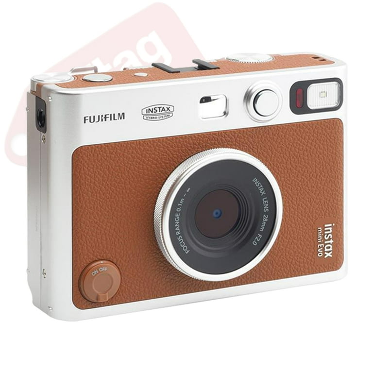 FUJIFILM INSTAX MINI EVO Hybrid Instant Camera Brown + 20 Film