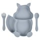 thumbnail image 1 of Juego de cubiertos de silicona suave para bebé, juego de seguridad con ventosa, tazón, taza, babero, cuchara, tenedor, cubiertos antideslizantes, bandeja de alimentación para niños, sin BPA, 2022, 1 of 4