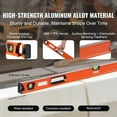 thumbnail image 3 of Magnetic Torpedo Level, 78/48/32/24/16/10 in Mechanical Level Set, Bubble Vials Ruler for 45/90/180 Degree, Aluminum Alloy Leveler Tool w/ Viewing Window, Shock-Resistant for Plumbing., 3 of 15