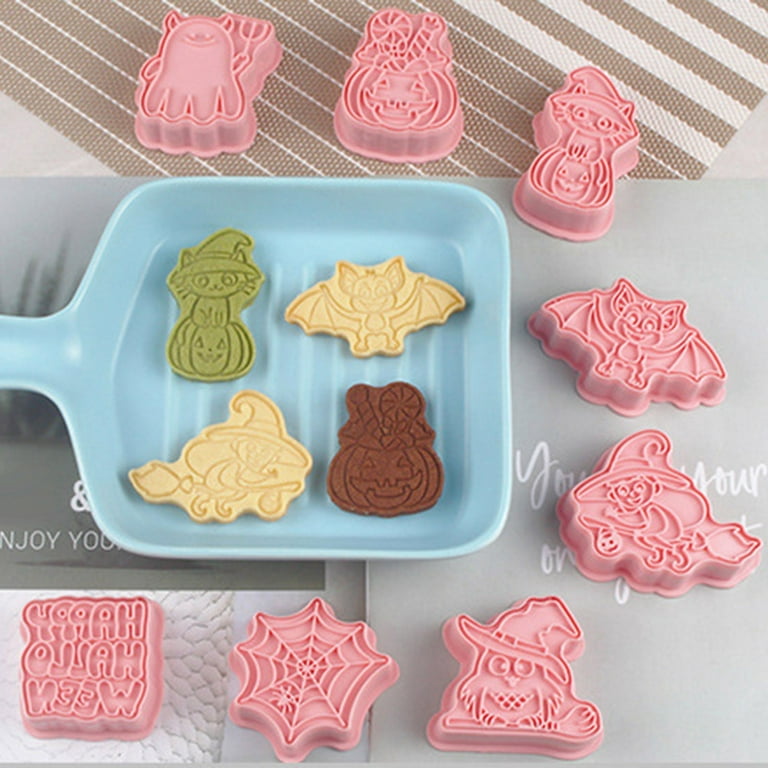 Halloween Cookie Cutter Set 8 Pcs Cookie Cutters For Making Pumpkin Bat  Witch Cat Pie 3D Mini Fondant Cookie Stampers For DIY Cake Baking  Decoration