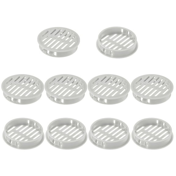 Uxcell 10-Pack Round Soffit Vents, 50mm/2 Inch Plastic Air Vents Grille Circular Soffit Vents Cover for Bathroom Home/ Office/Kitchen/Cabinet/Wardrobe [Light Gray]