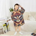 thumbnail image 6 of FORMRS Wearable Blanket Hoodie with Sleeves for Kids Cozy Flannel Sweatshirt, Beige Geometric Eagle, 6 of 7