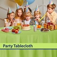 thumbnail image 3 of Lime Green Disposable Plastic Tablecloth for Round Tables (36 Pack) Table Cloths for Parties, Events & Weddings, Indoors & Outdoors, 84 inches, Plastic Table Cover, 3 of 5