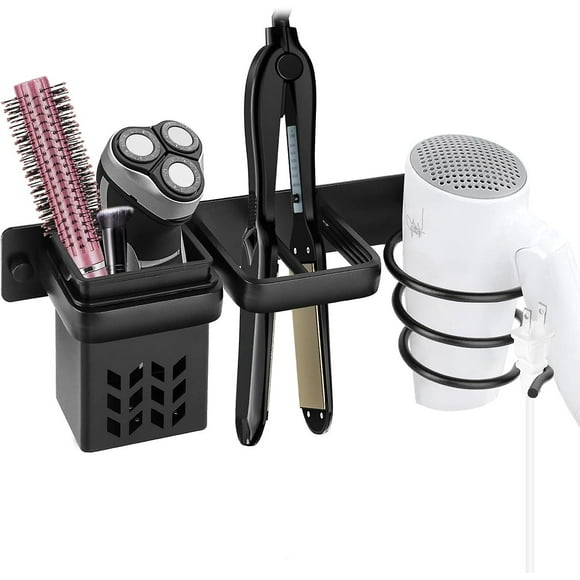 Hair Dryer Holder Wall Mounted Hair Dryer Holder Hair Dryer and Straightener Holder for Storage Hair Brush Hair Dryer Straightener for Bathroom Bedro