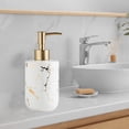 thumbnail image 4 of AMLESO Ceramic Soap Dispenser 300ml Marble Pattern Pump Bottle for Kitchen Accs White, 4 of 7