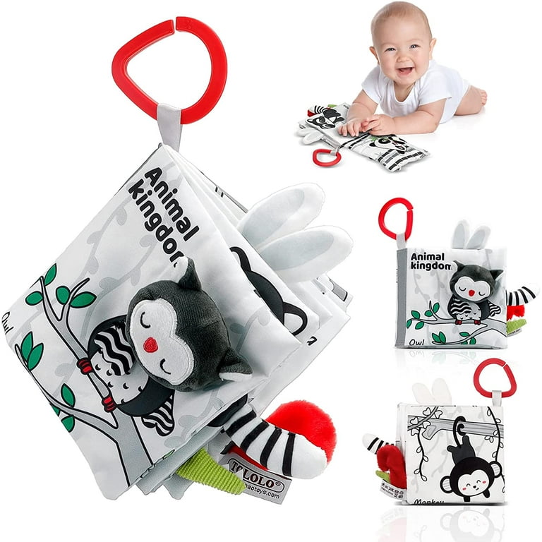 Black and White High Contrast Soft Cloth Book Baby Newborn Sensory Toys
