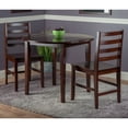 thumbnail image 3 of Contemporary Home Living 3-Piece Walnut Brown Drop Leaf Table with Ladderback Chairs, 3 of 3